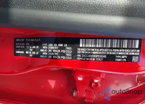 2016 Jeep Renegade Latitude from USA, damaged, VIN ZACCJBBT0GPE08340